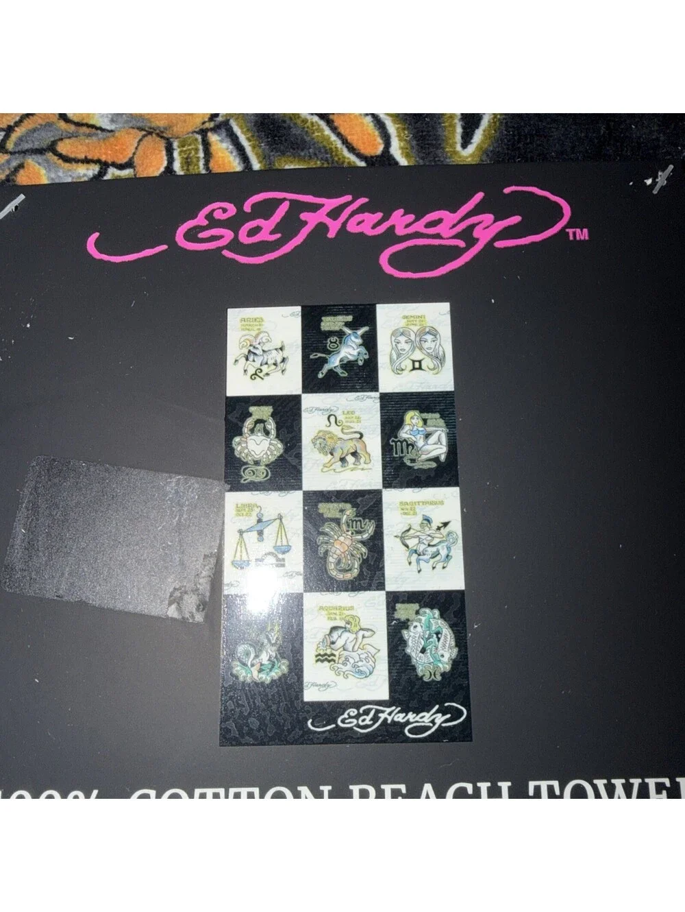 AUTHENTIC ED HARDY 100% COTTON BEACH TOWEL, 36